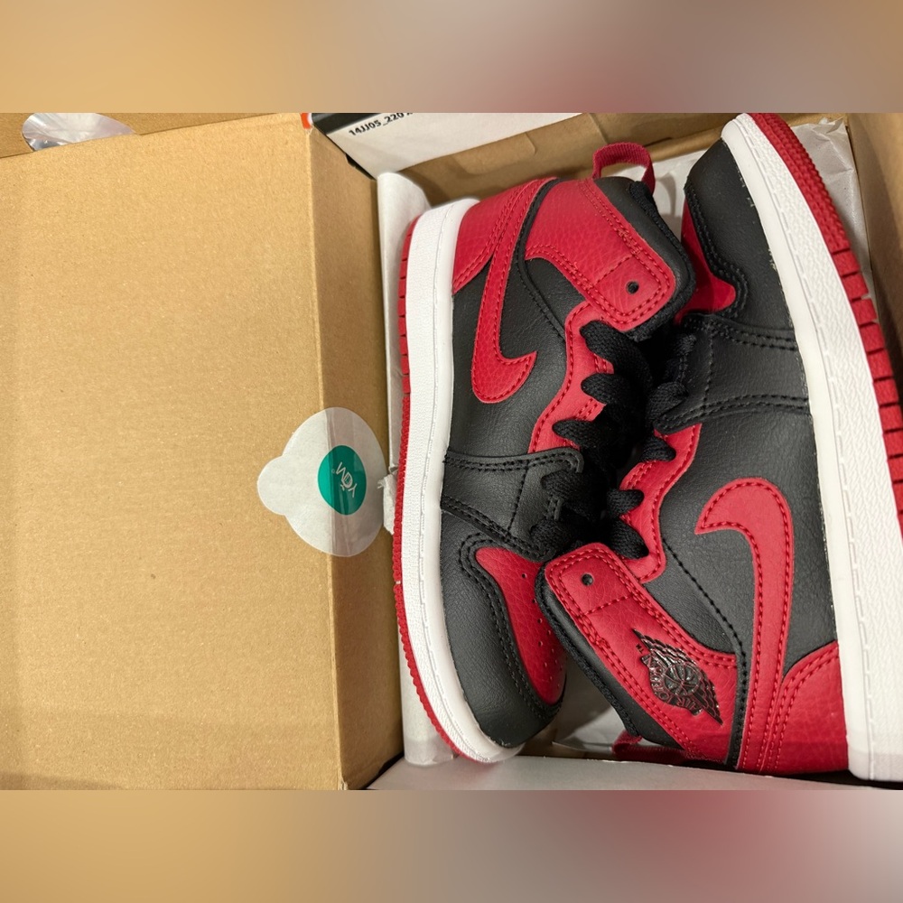 Red and Black High-Top Sneakers